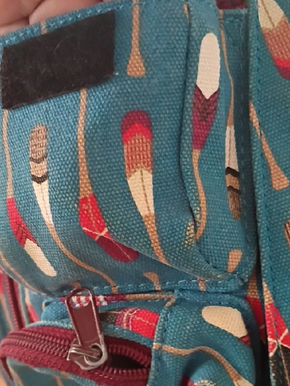 Kavu Teal Sling Bag with Red Dot Logo - Picture 3 of 16